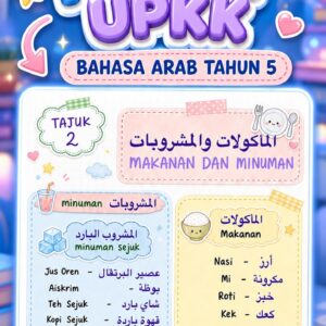 Cover Nota Poket UPKK Bahasa Arab Tahun 5 – Tajuk Makanan dan Minuman