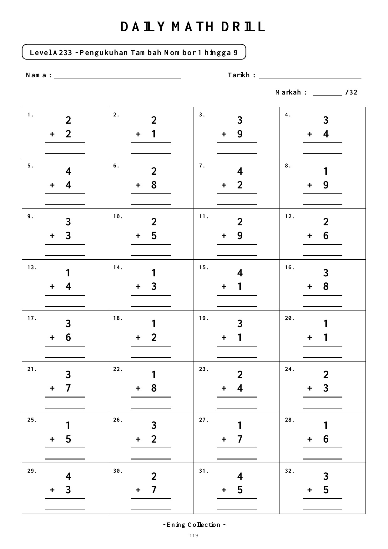 Daily Math Drill – BOOK 2: Tambah Nombor 6 hingga 9 (PDF) - Image 7