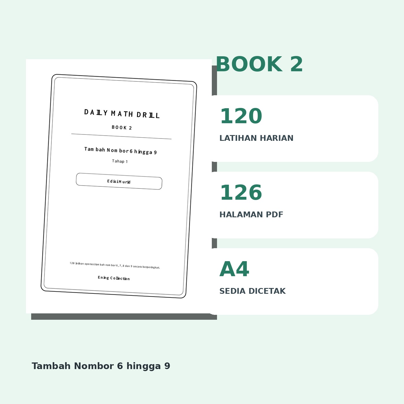 Daily Math Drill – BOOK 2: Tambah Nombor 6 hingga 9 (PDF) - Image 3