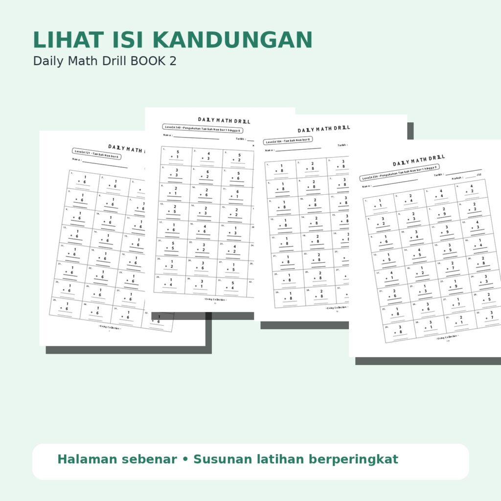 Daily Math Drill – BOOK 2: Tambah Nombor 6 hingga 9 (PDF)