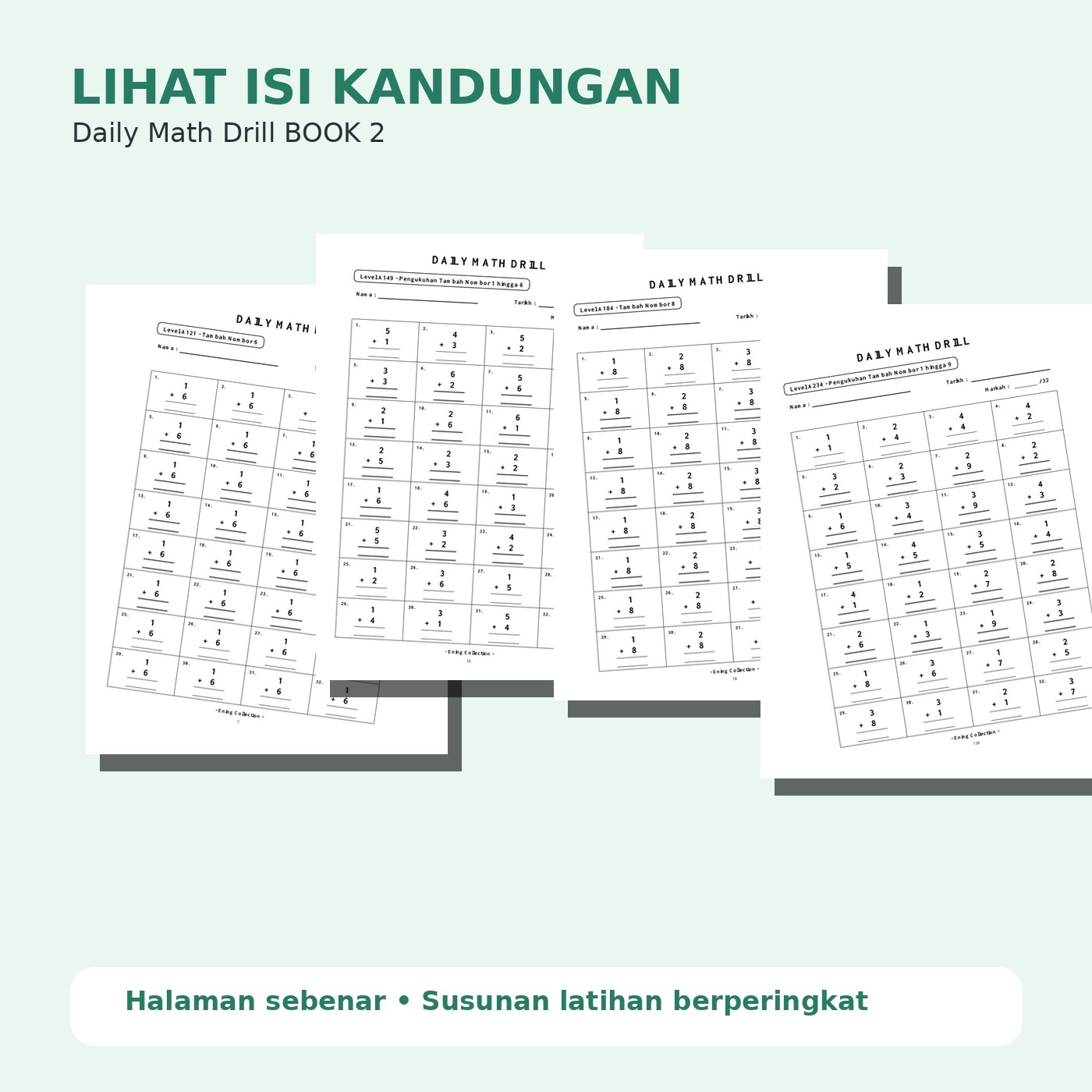 Daily Math Drill – BOOK 2: Tambah Nombor 6 hingga 9 (PDF)