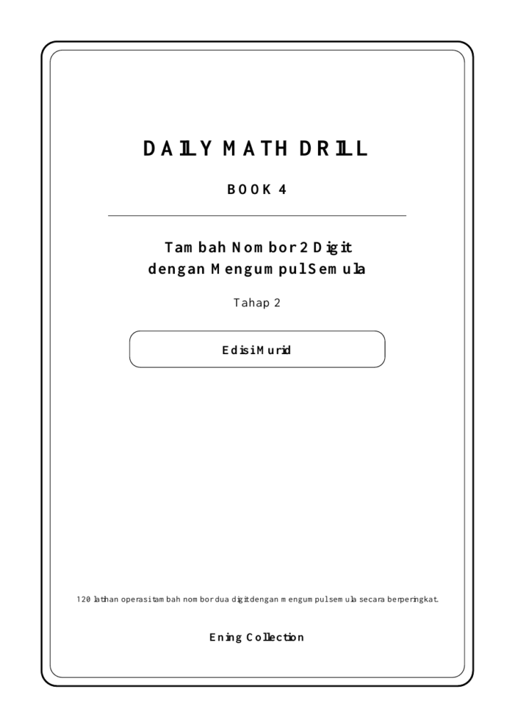 Muka hadapan Daily Math Drill BOOK 4 oleh Ening Collection